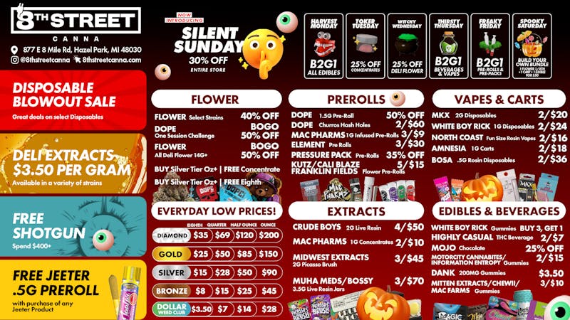 8th Street Canna 🔌WEEKLY DEALS & HALLOWEEN SPECIALS🔌