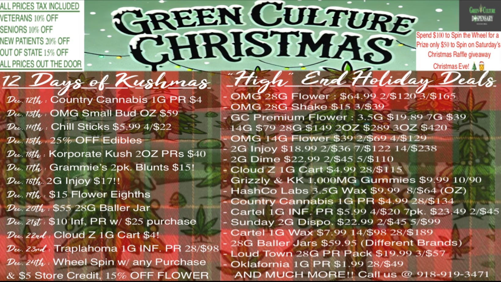 Green Culture - Miami "High" End Holiday Deals!!