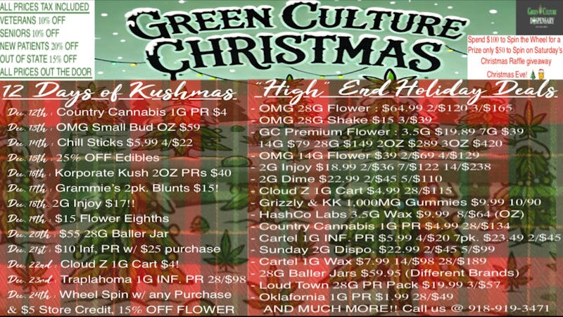 Green Culture - Miami "High" End Holiday Deals!!