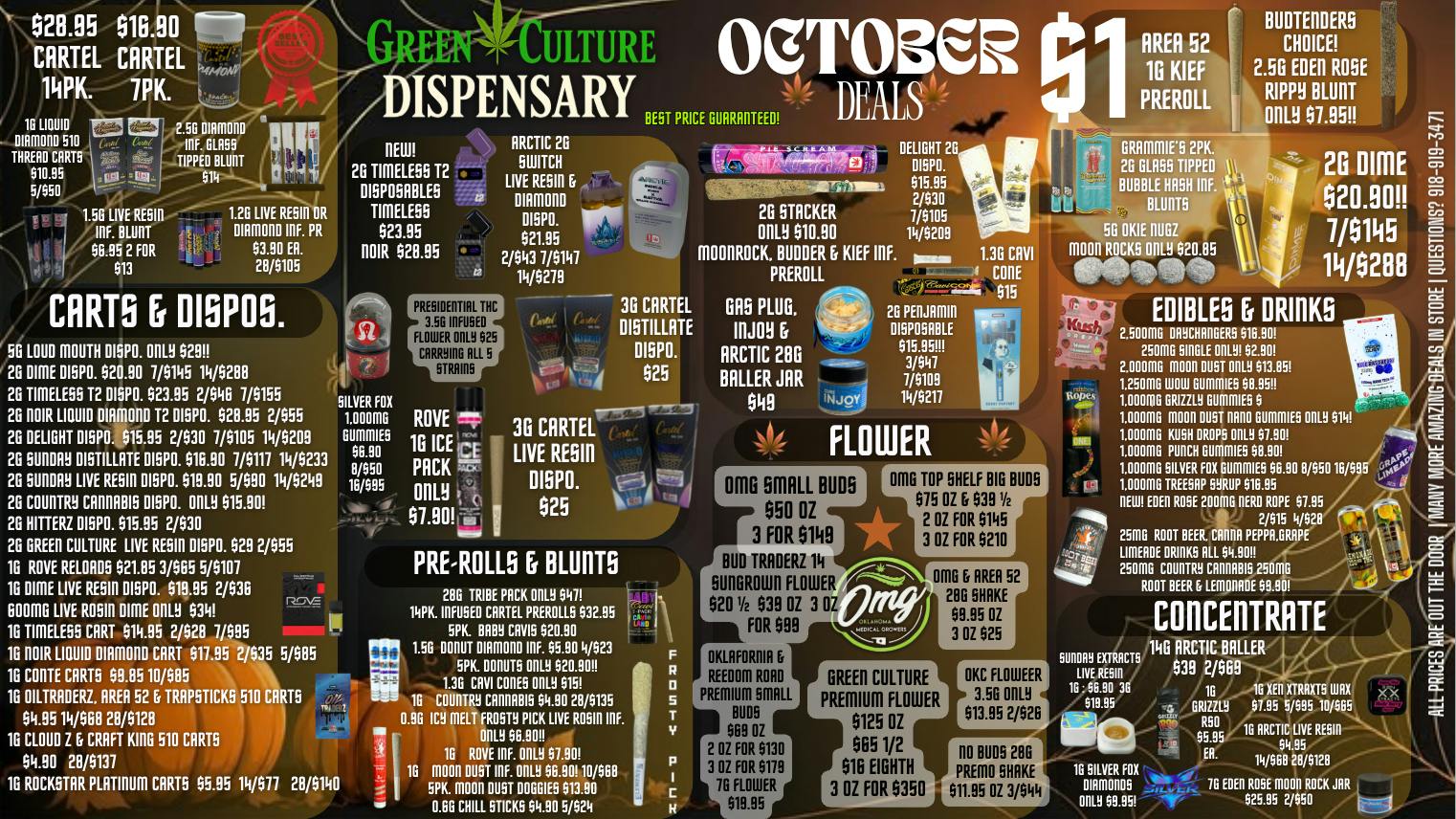 Green Culture - Miami SPOOKY DEALS ONLY @ GREEN CULTURE DISPENSARY 🎃👻