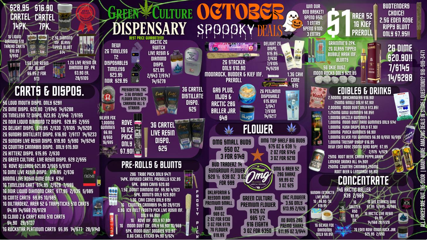 Green Culture - Miami SPOOKY DEALS ONLY @ GREEN CULTURE DISPENSARY 🎃👻