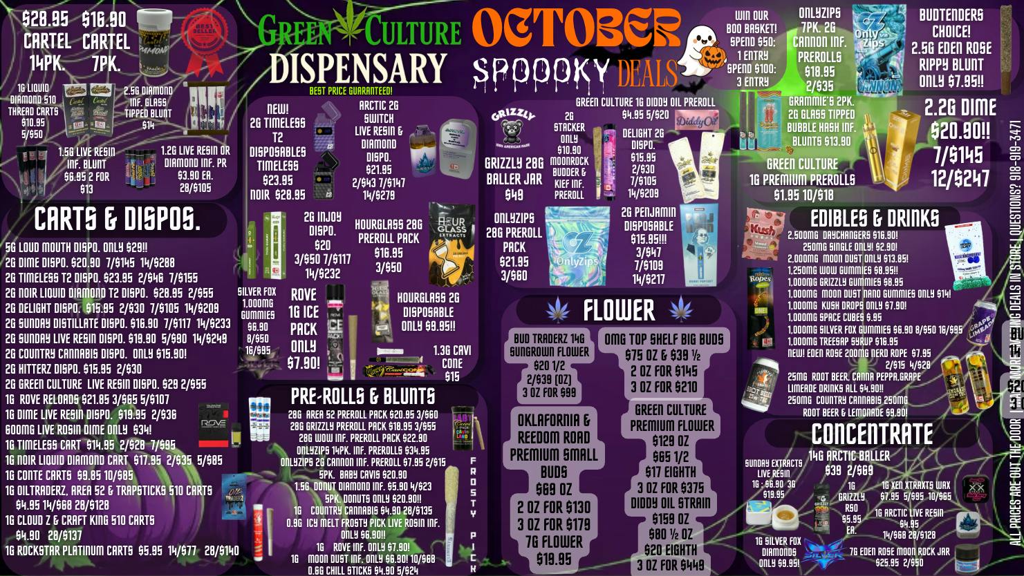 Green Culture - Miami SPOOKY DEALS ONLY @ GREEN CULTURE DISPENSARY 🎃👻