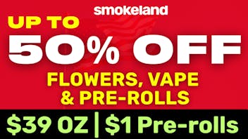 Smokeland Weed Delivery $19 1/2 Oz Exotix + $1 Rolliez
