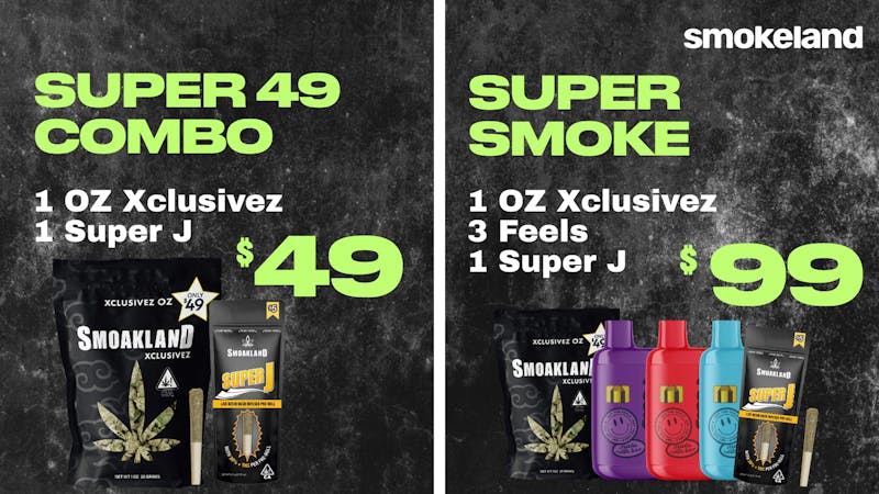 Smokeland Weed Delivery 🚨$49 OZ Special 🔥 1 OZ, 3 Vapes, 1 preroll - $99