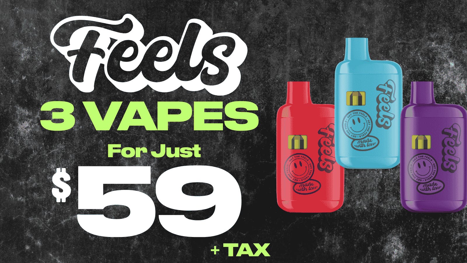 Smoakland Weed Delivery 3 Feels Vape $59 + Xclusivez Oz $49