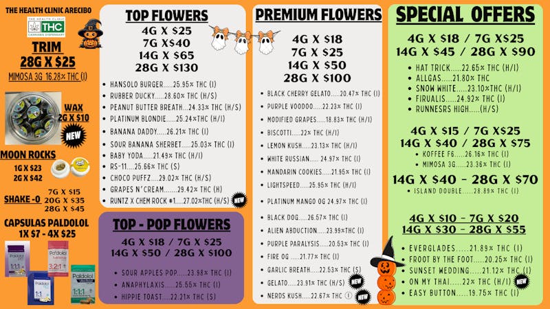 The Health Clinic - Arecibo MENU DE FLORES THC ARECIBO