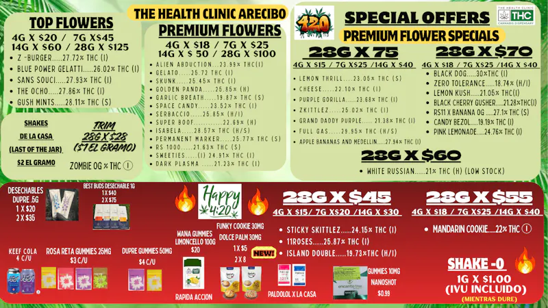 The Health Clinic - Arecibo MENU Y DEALS 4/20 WEEK
