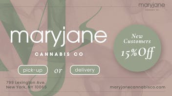 MaryJane 15% OFF DELIVERY or PICK-UP for New Customers