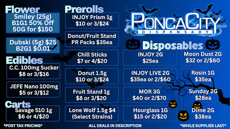 Ponca City Dispensary October Deals @PCD