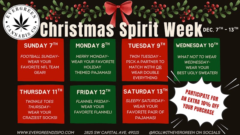 Potters Cannabis Boutique Christmas Spirit Week