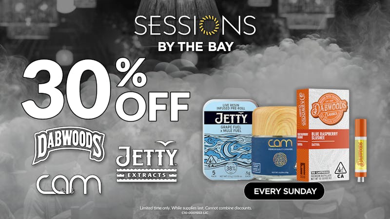 Sessions By The Bay - Lounge & Dispensary National City / Chula Vista 30% Off Dabwoods, Jetty & CAM