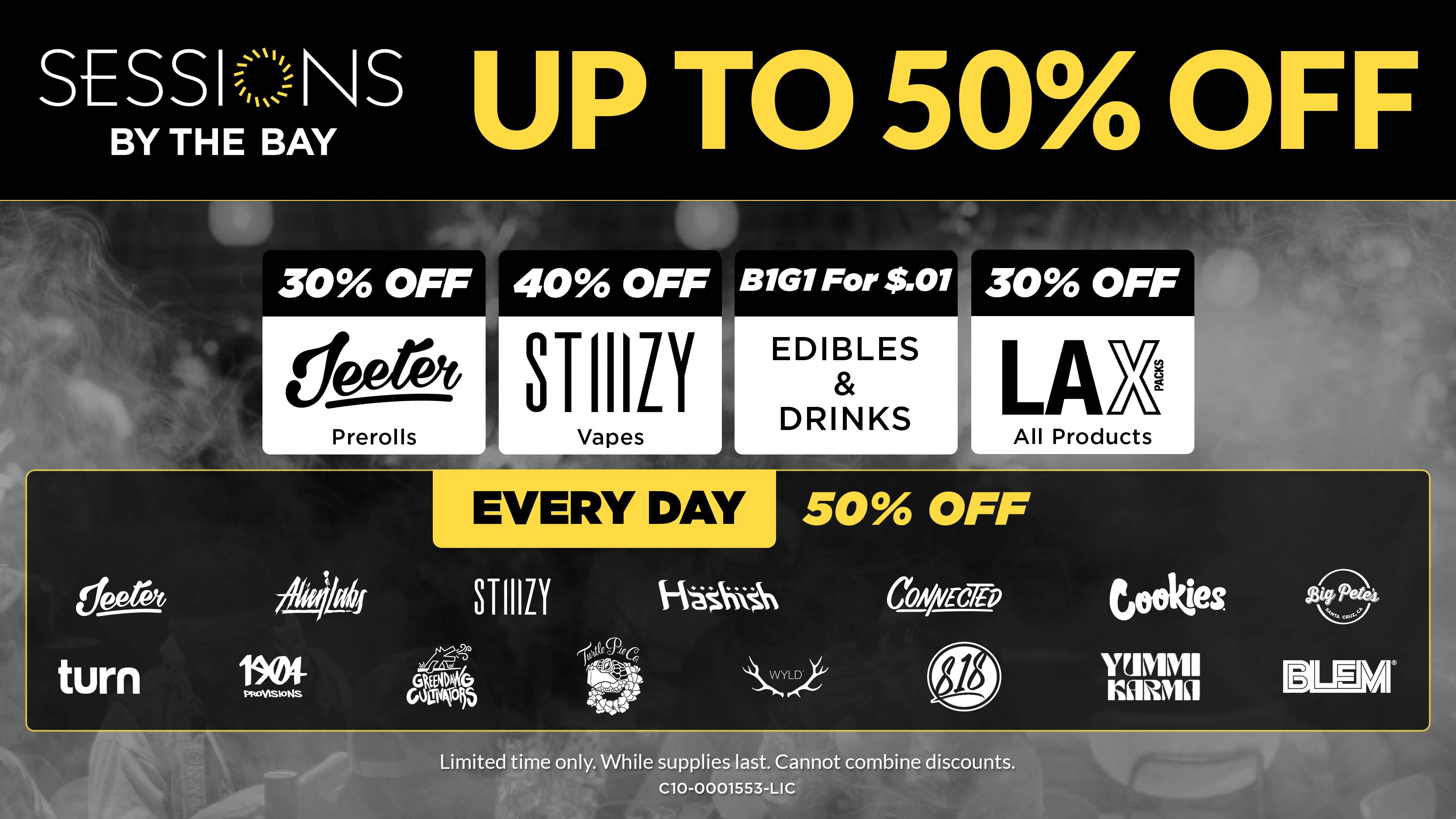 Sessions By The Bay - Lounge & Dispensary National City / Chula Vista Up to 50% Off Daily Deals