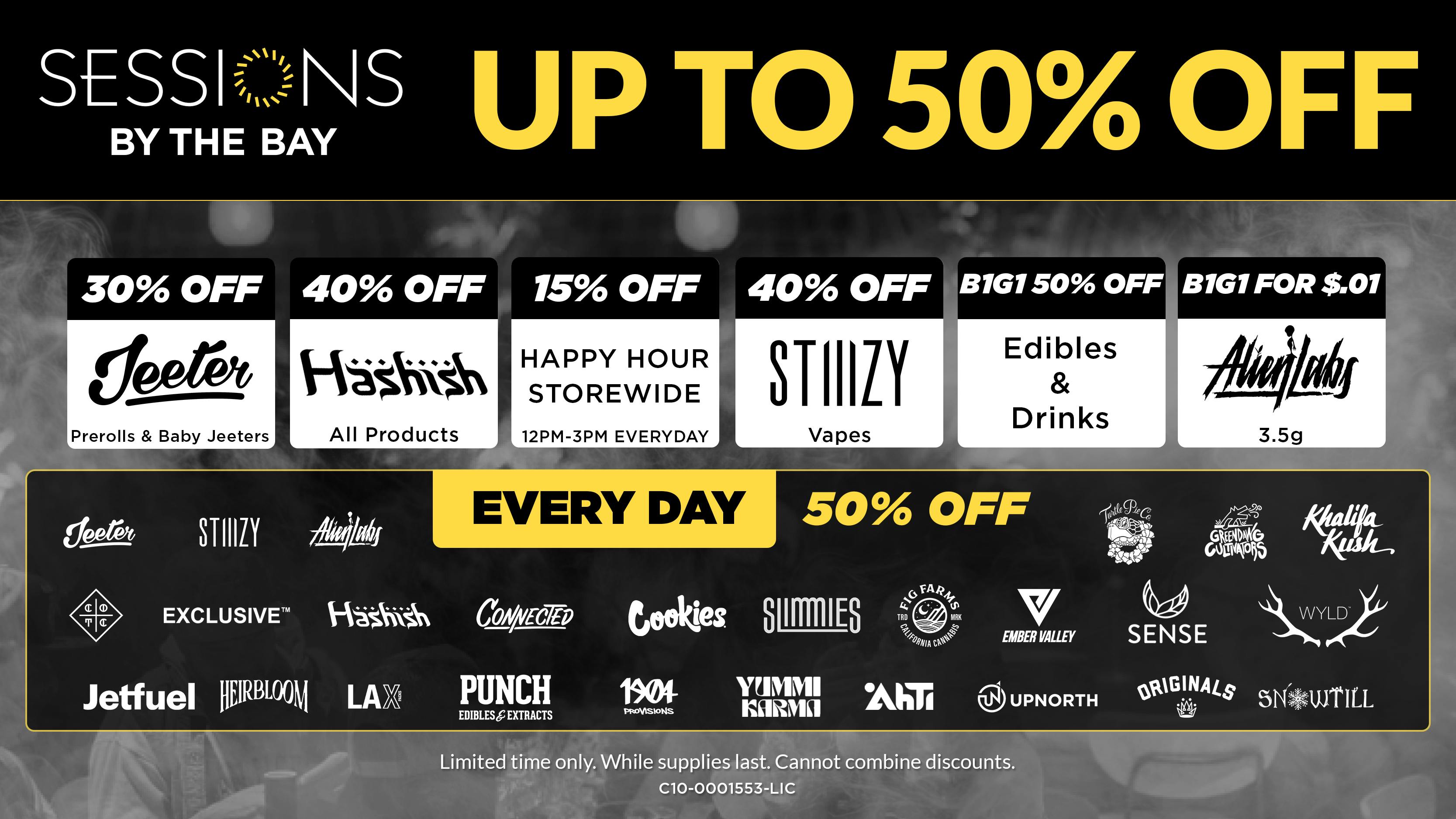 Sessions By The Bay - Lounge & Dispensary National City / Chula Vista Up to 50% Off Daily Deals