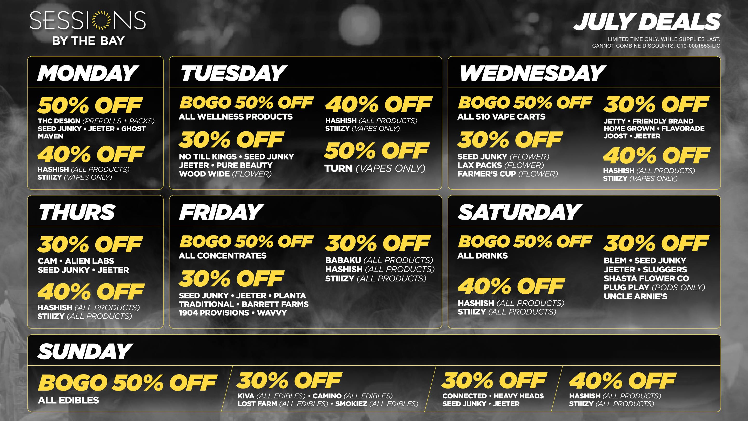 Sessions By The Bay - Lounge & Dispensary National City / Chula Vista Wednesday Deals