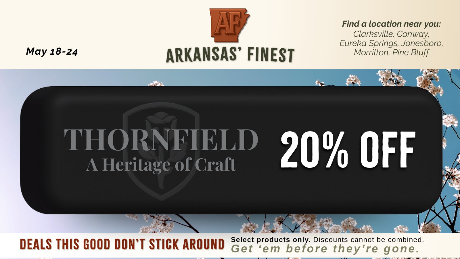 The Vault at Hilltop 20% off Thornfield | Brand Spotlight | May 18-24