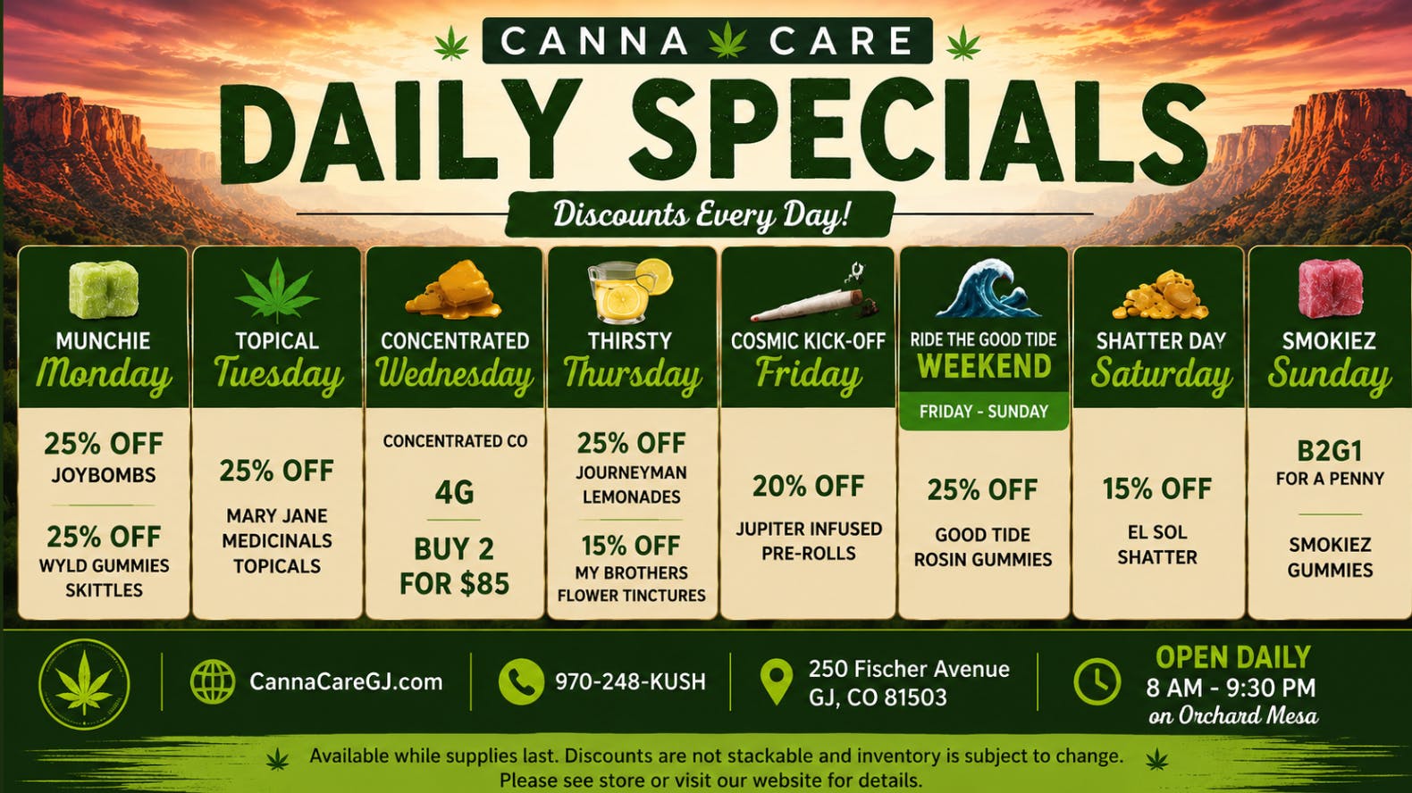 Canna Care Daily Specials!