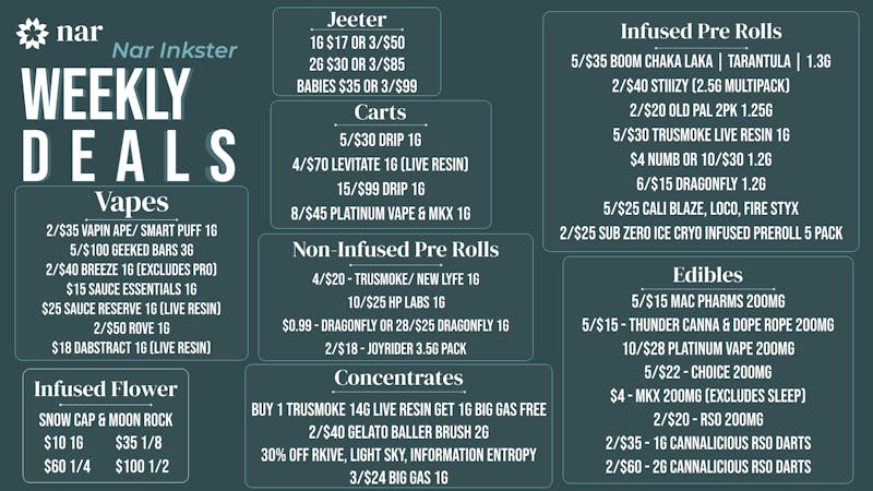 NAR Cannabis - Inkster 🧛🏻‍♂Frightfully Fire Deals at Nar Inkster! 🧟‍♂️