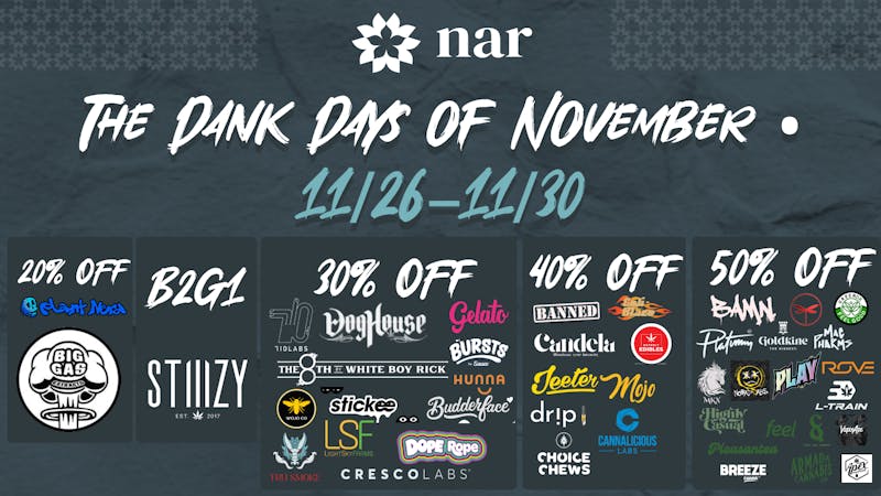NAR Cannabis - Inkster GREEN WEDNESDAY! YOUR FAV BRANDS UP TO 50% OFF!