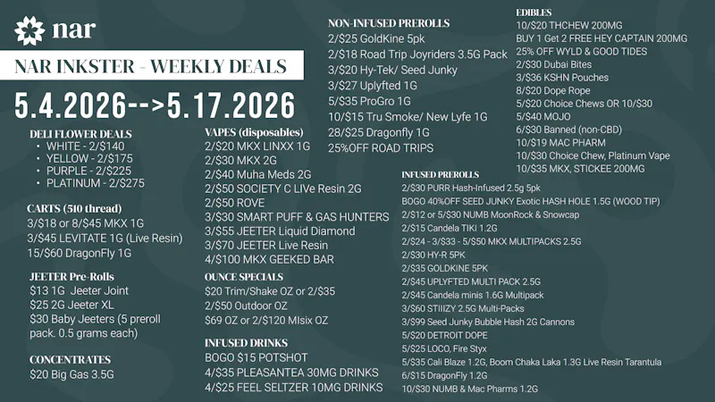 NAR Cannabis - Inkster Weekly Rotation: Certified Gas 🔥