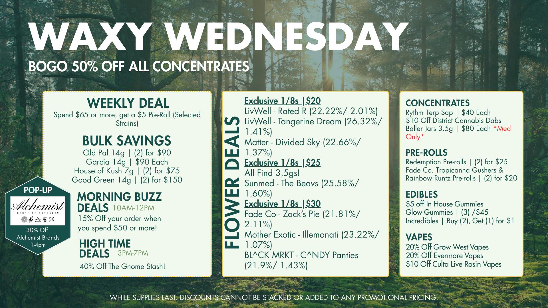 The Forest Baltimore Waxy Wednesday BOGO 50% Off All Concentrates