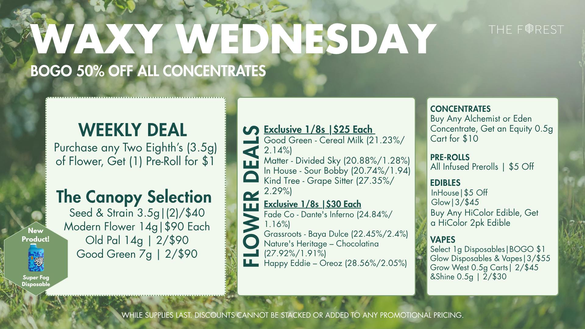 The Forest Baltimore Waxy Wednesday BOGO 50% Off All Concentrates