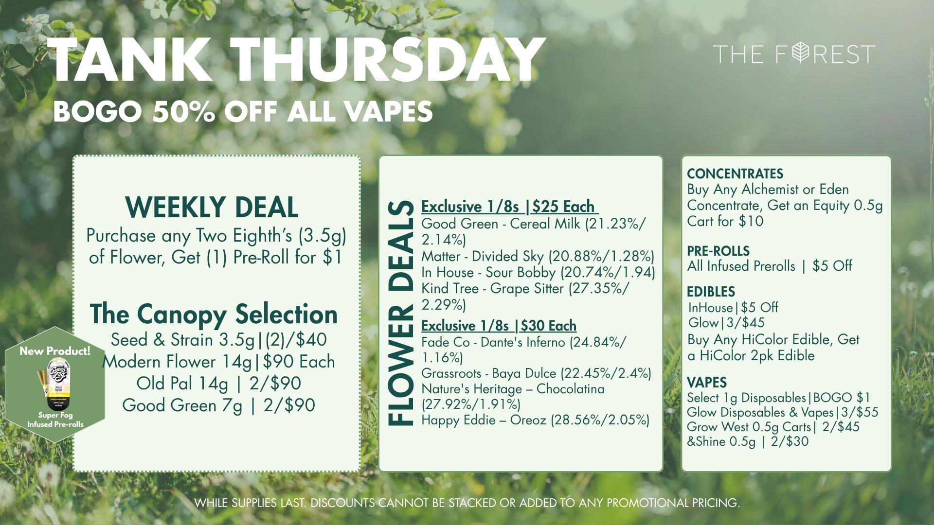 The Forest Baltimore Tank Thursday BOGO 50% Off All Vapes