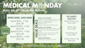 The Forest Baltimore Medical Monday BOGO 50% Off All Med Patients