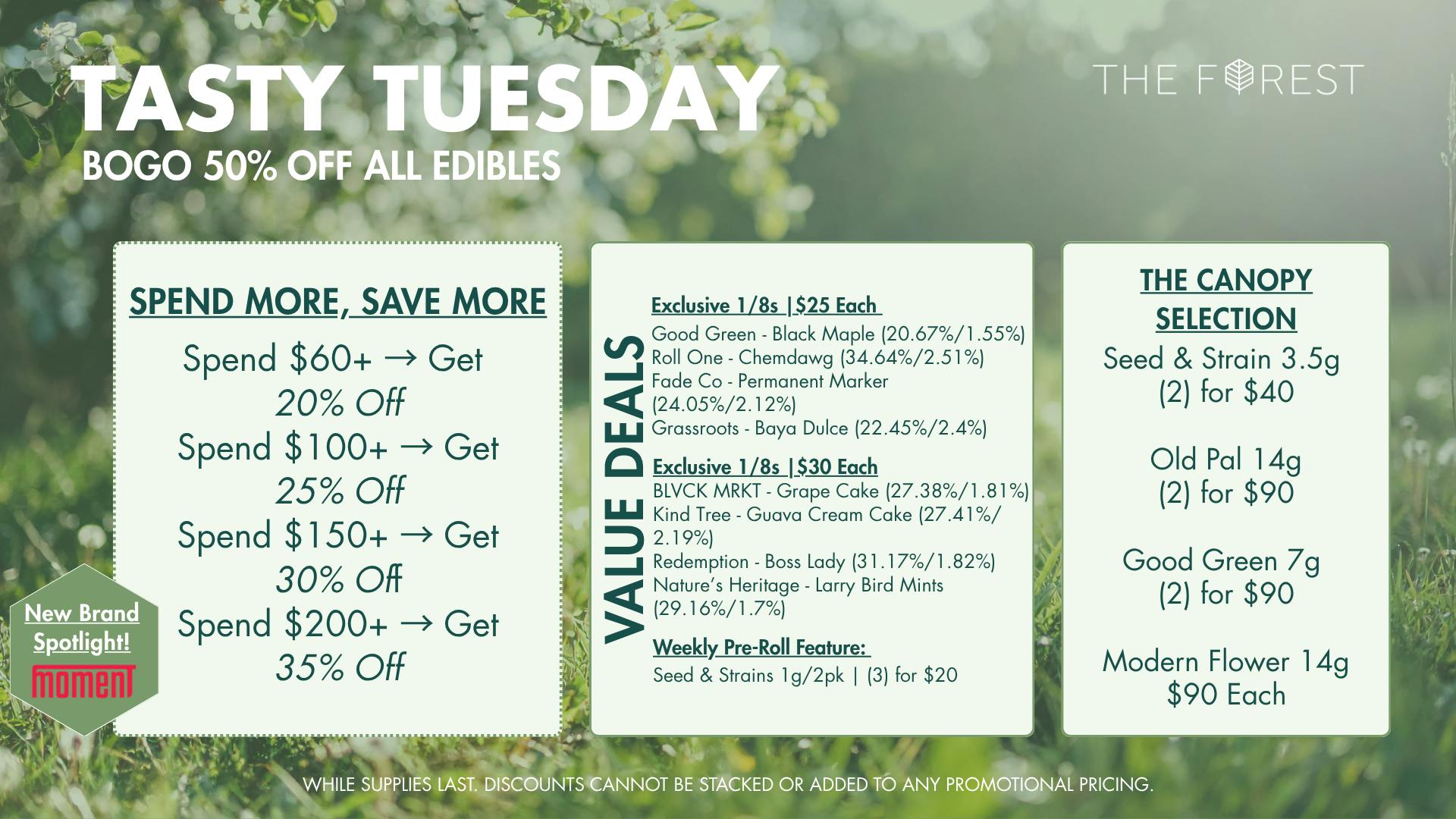 The Forest Baltimore Tasty Tuesday BOGO 50% Off Edibles