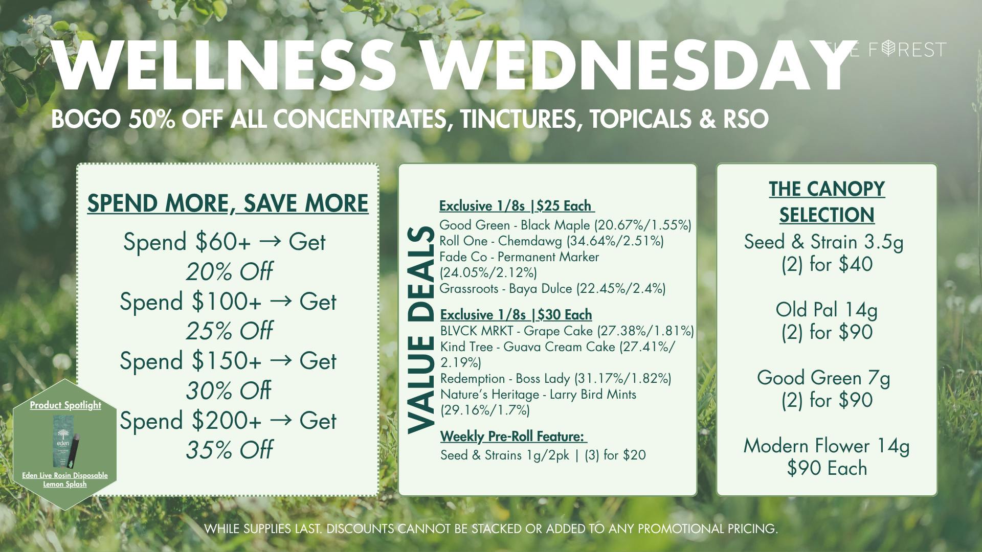 The Forest Baltimore Waxy Wednesday BOGO 50% Off All Concentrates