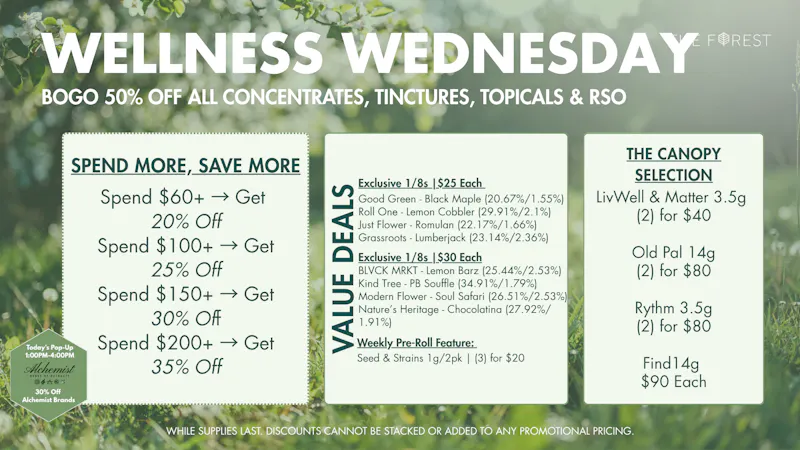 The Forest Baltimore BOGO 50% Off All Concentrates Tinctures & Topicals