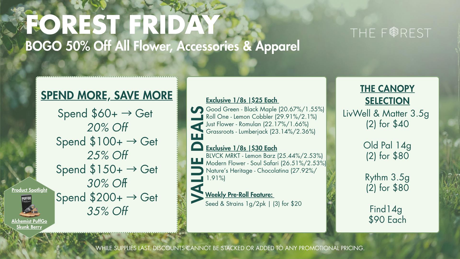 The Forest Baltimore BOGO 50% Off All Flower, Accessories, & Apparel