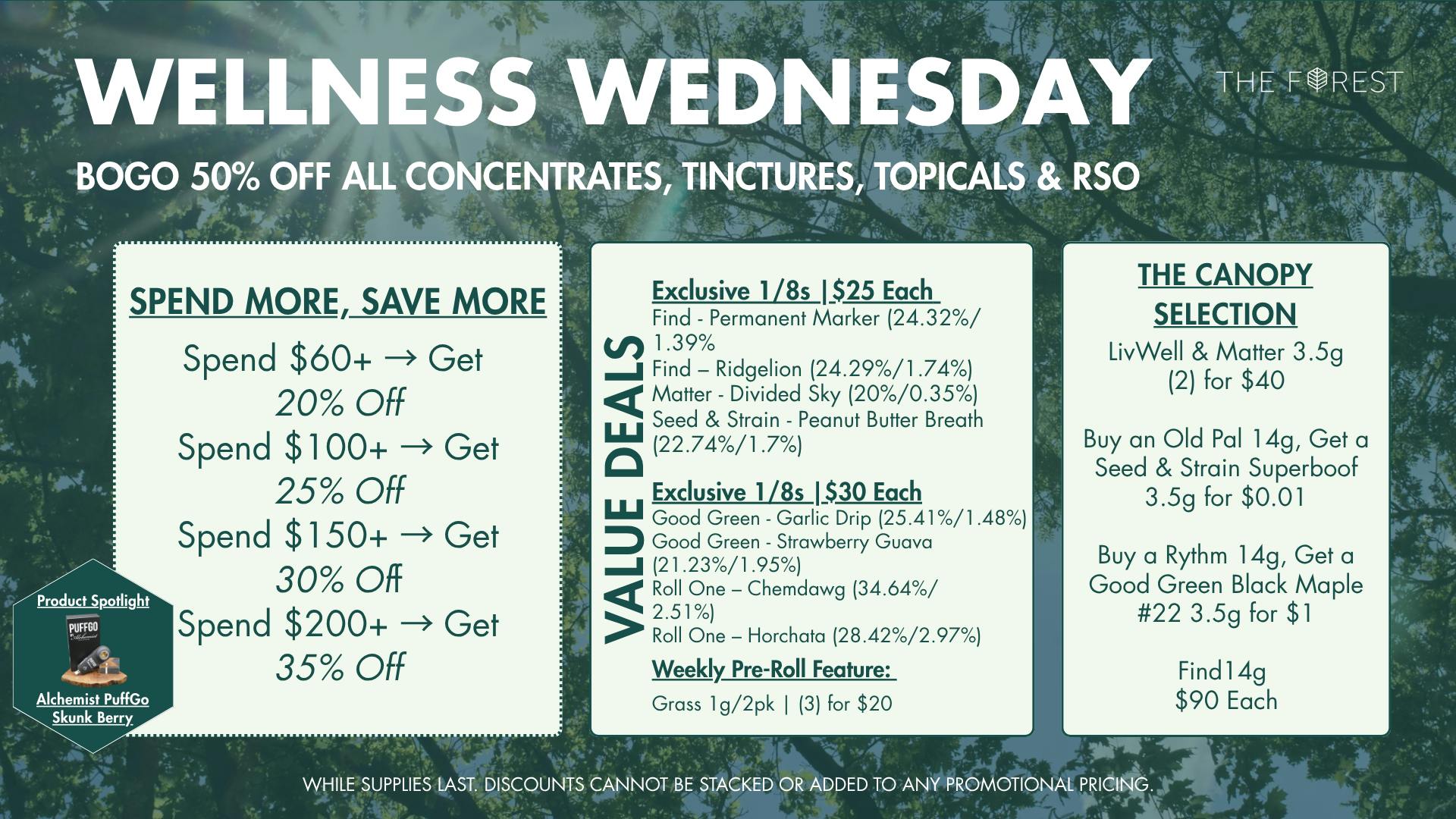The Forest Baltimore BOGO 50% Off All Concentrates, Tinctures, Topicals