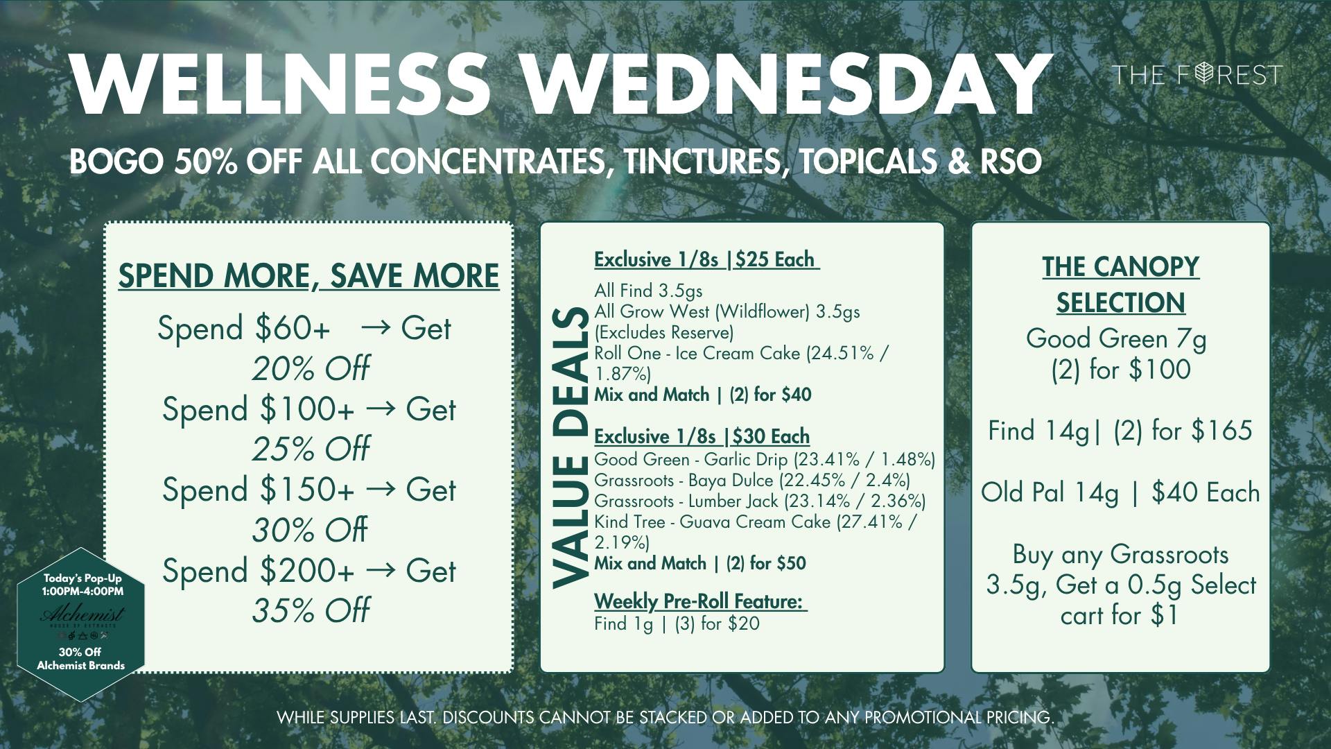 The Forest Baltimore BOGO 50% Off All Concentrates, TINCTURES, TOPICALS