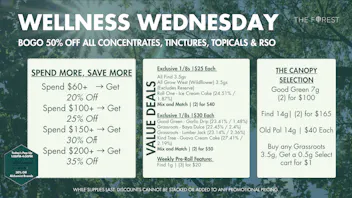 The Forest Baltimore BOGO 50% Off All Concentrates, TINCTURES, TOPICALS