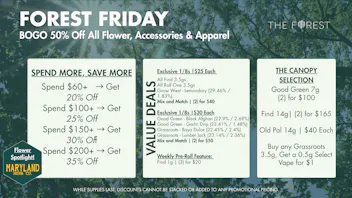 The Forest Baltimore BOGO 50% Off All Flower, Accessories & Apparel