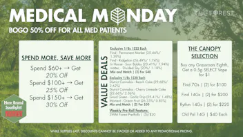 The Forest Baltimore Medical Monday BOGO 50% Off All Med Patients