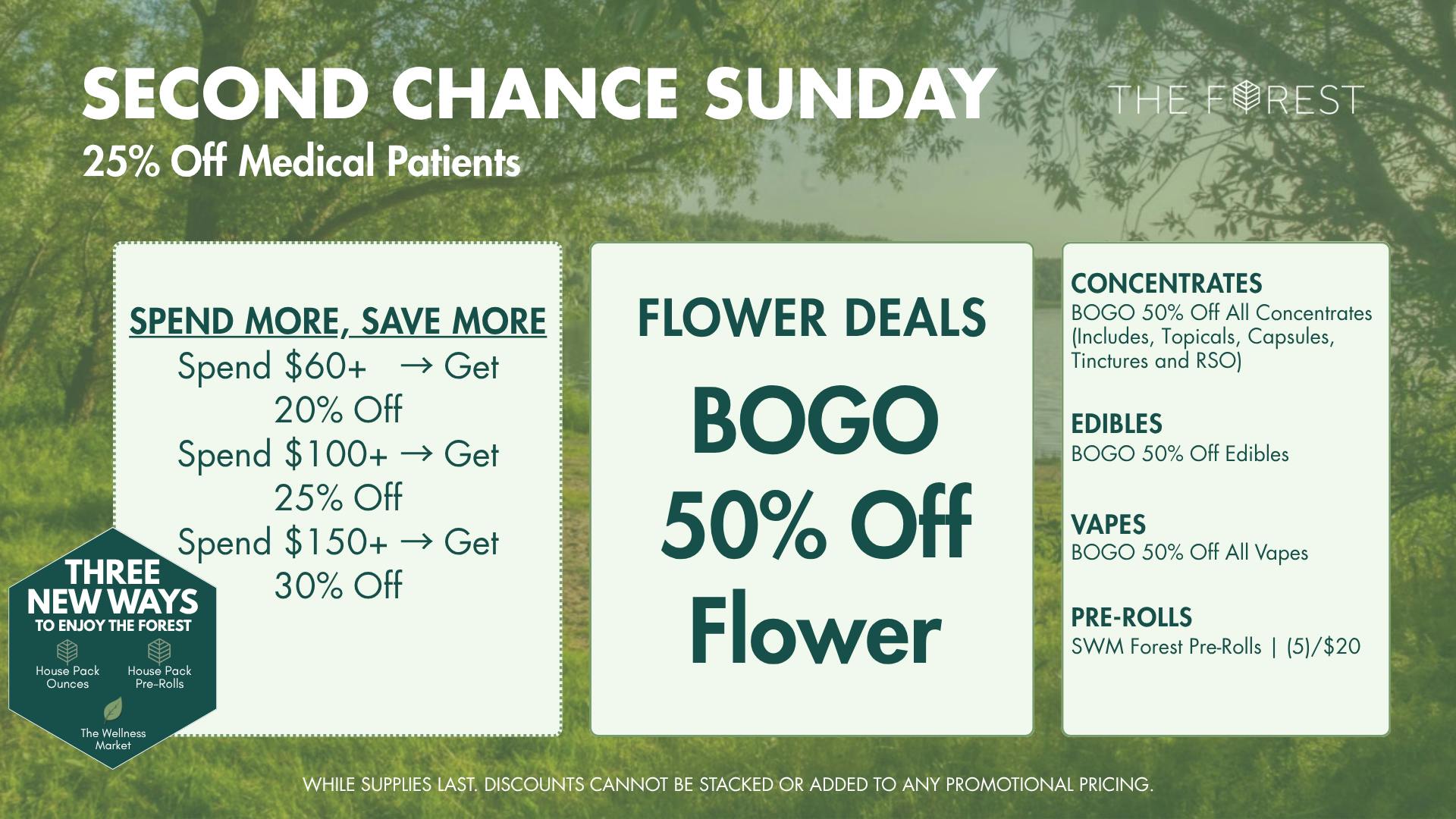 The Forest Baltimore Second Chance Sunday BOGO 50% Off All Flower
