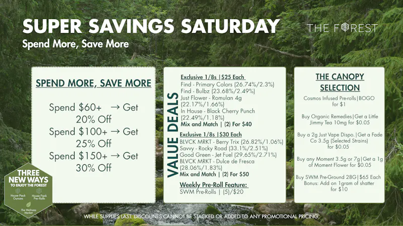 The Forest Baltimore Super Savings Saturday Spend More, Save More