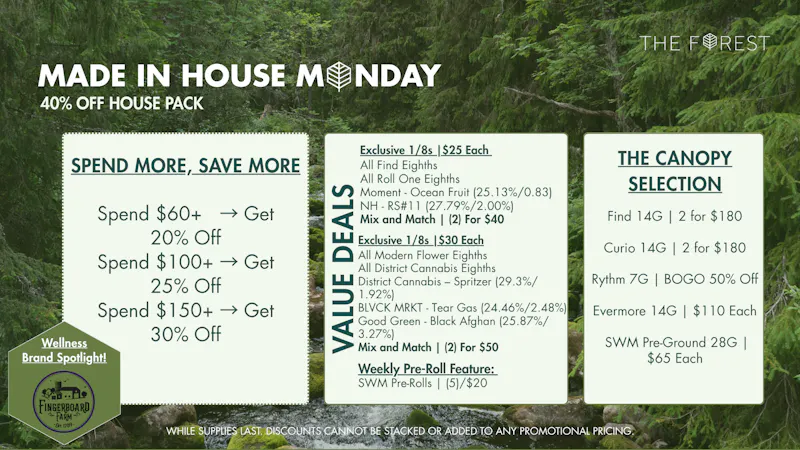 The Forest Baltimore Made In House Monday 40% Off House Pack