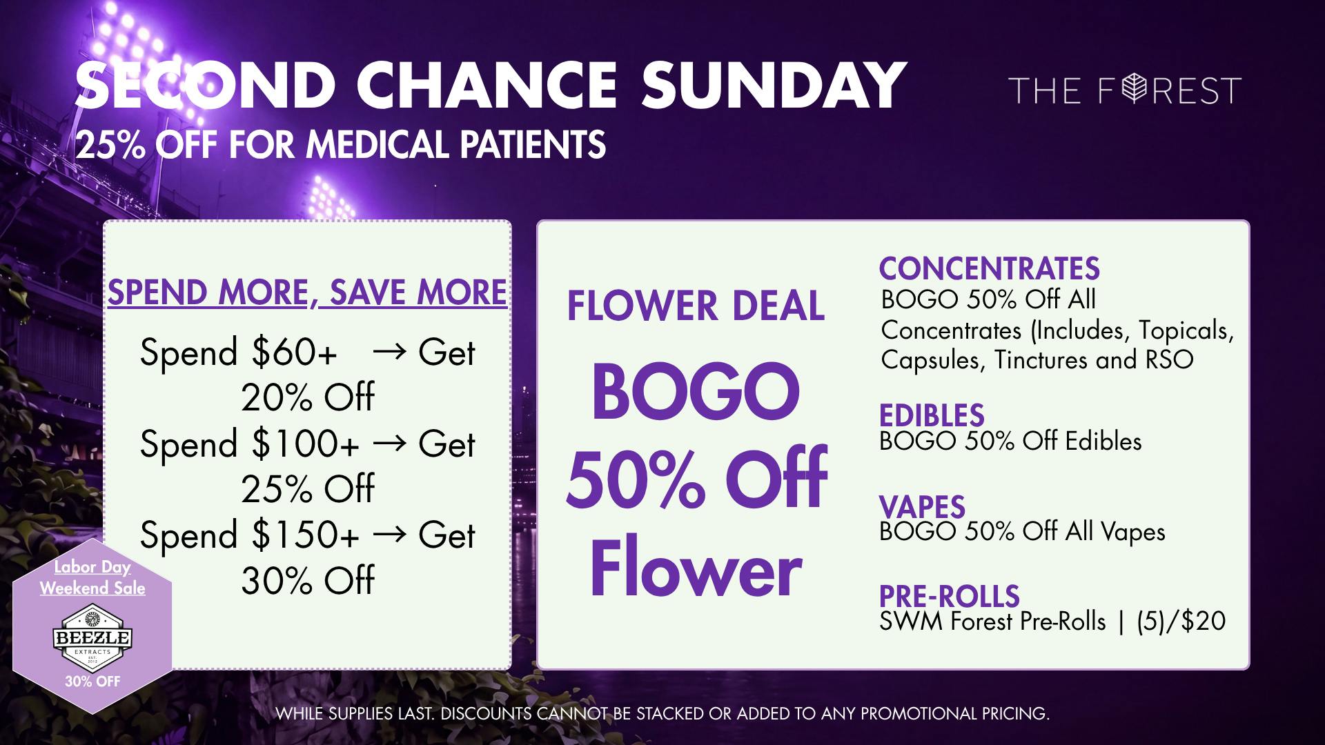 The Forest Baltimore Second Chance Sunday BOGO 50% Off Flower