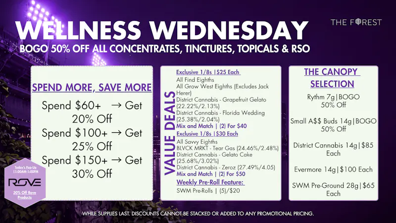 The Forest Baltimore BOGO 50% Off All Concentrates, TINCTURES, TOPICALS