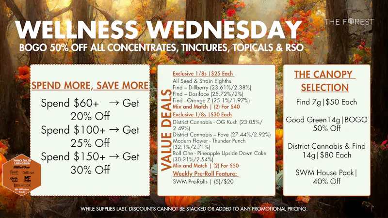 The Forest Baltimore BOGO 50% Off All Concentrates, TINCTURES, TOPICALS