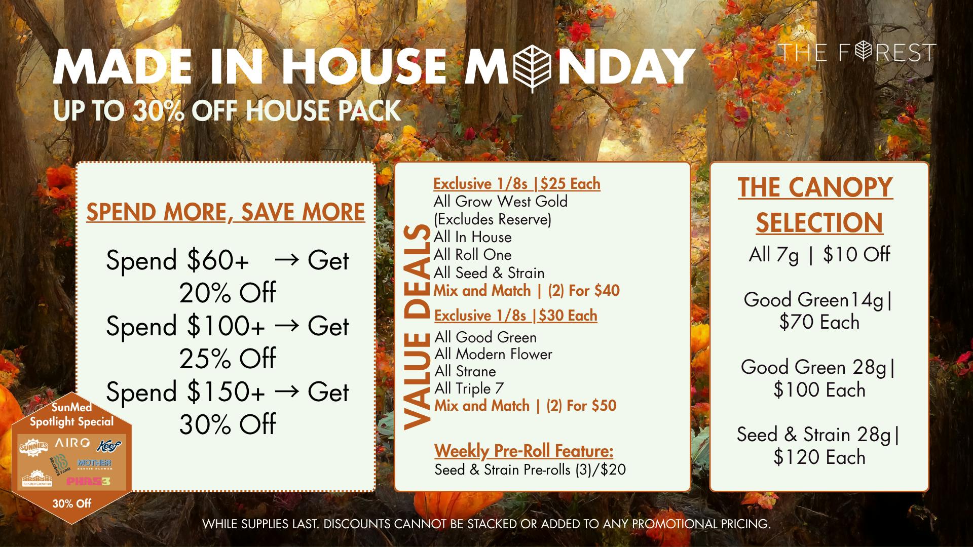 The Forest Baltimore Made In House Monday Up To 30% Off House Pack
