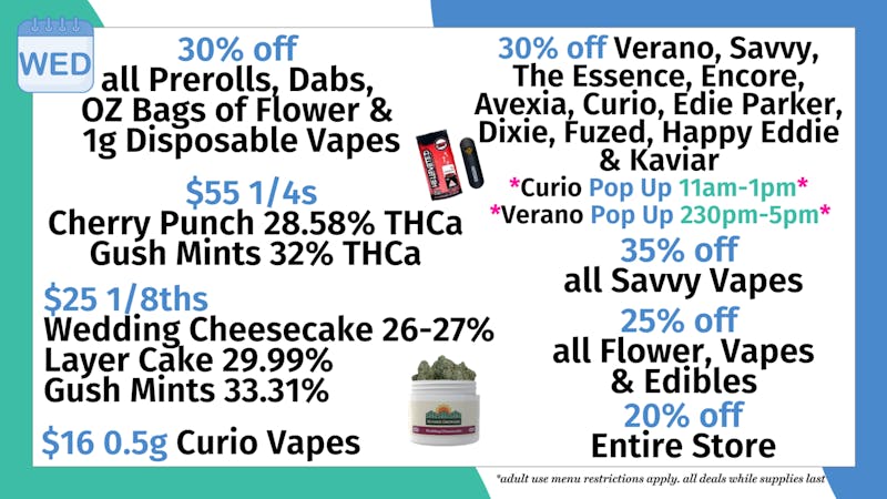 Trilogy Wellness 35% of all Savvy Vapes all day + $55 1/4s