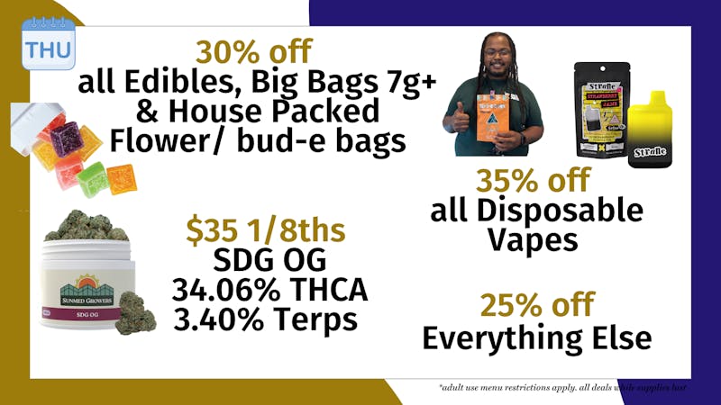 Trilogy Wellness $35 1/8ths SDG OG 34.06% THCA & 3.4% Terps