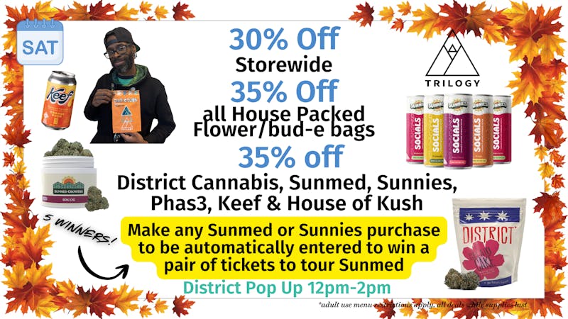 Trilogy Wellness 35% off Pop Up Brands + Last Day for Sunmed Raffle