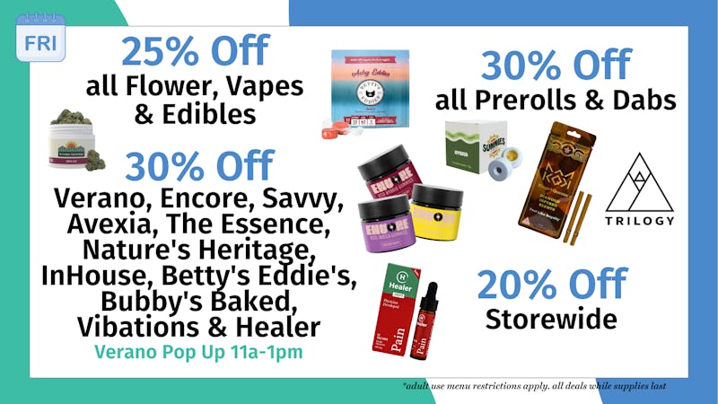 Trilogy Wellness 30% off all Prerolls & Dabs + 25% off all Flower