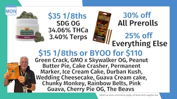 Trilogy Wellness 30% OFF ALL PREROLLS + $15 1/8THS* + BYOO FOR $110