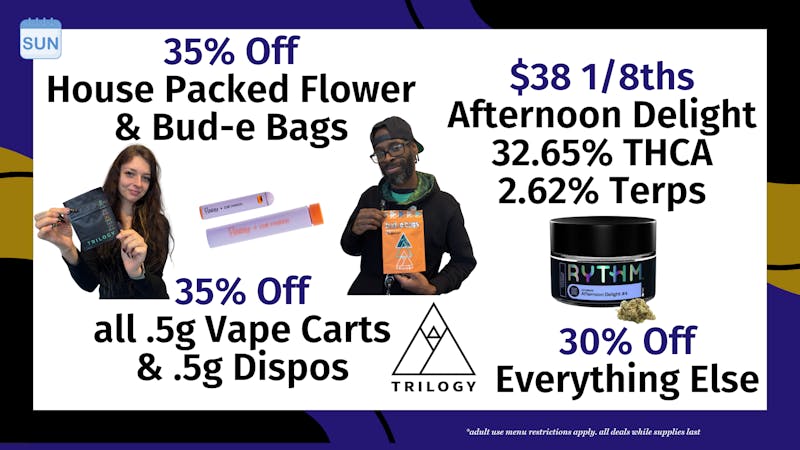 Trilogy Wellness 30% off Everything + 35% off House Packed Flower