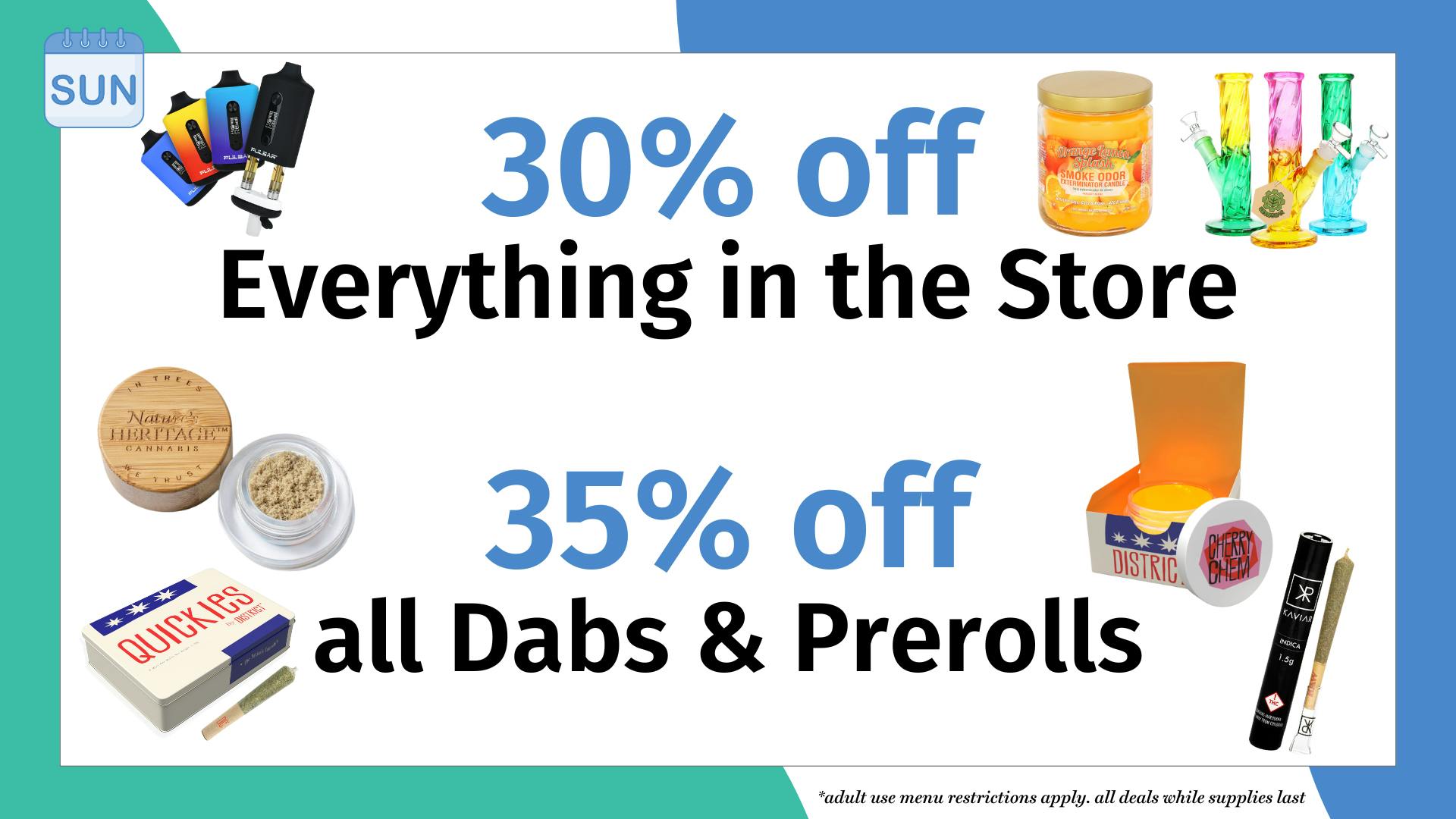Trilogy Wellness 30% off Everything + 35% off all Dabs & Prerolls
